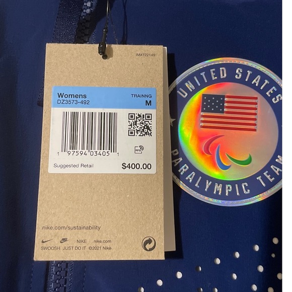 Nike USA United States Paralympic Team Training Jacket Womens Medium New $400 - Picture 15 of 16
